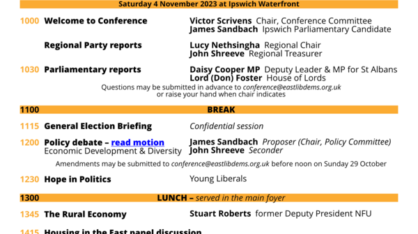 Extract of conference agenda