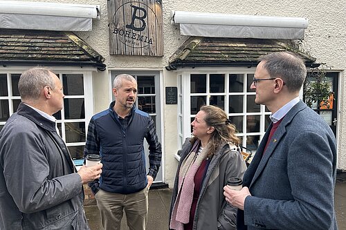 Ian_and_Ed_and_others_Bohemia_2.jpg Ed Davey discussed the challenges facing St Neots high street with Bohemia owner James Larman, Cambridgeshire County Council leader Lucy Nethsingha and Lib Dem Parliamentary Candidate Ian Sollom on a recent visit